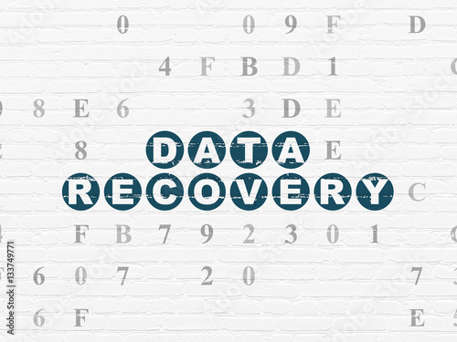 Information concept  Data Recovery on wall background