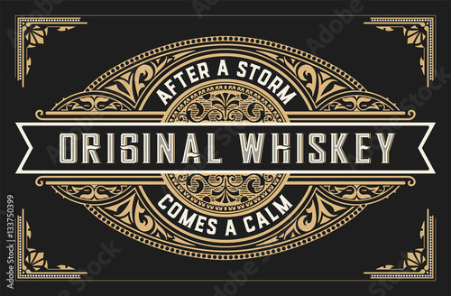 Retro whiskey label. Vector layered