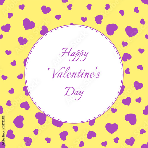 Happy Valentine's Day Greeting Card with hearts.