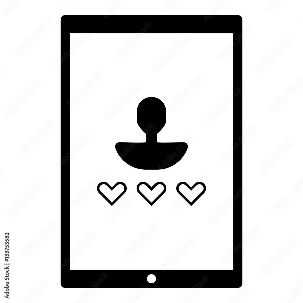 Online user rating icon - Flat design, glyph style icon - Black enclosed in a tablet Online user rating icon - Flat design, glyph style icon - Black enclosed in a tablet