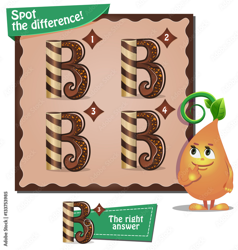 Spot The Difference Letters B Stock Vector | Adobe Stock