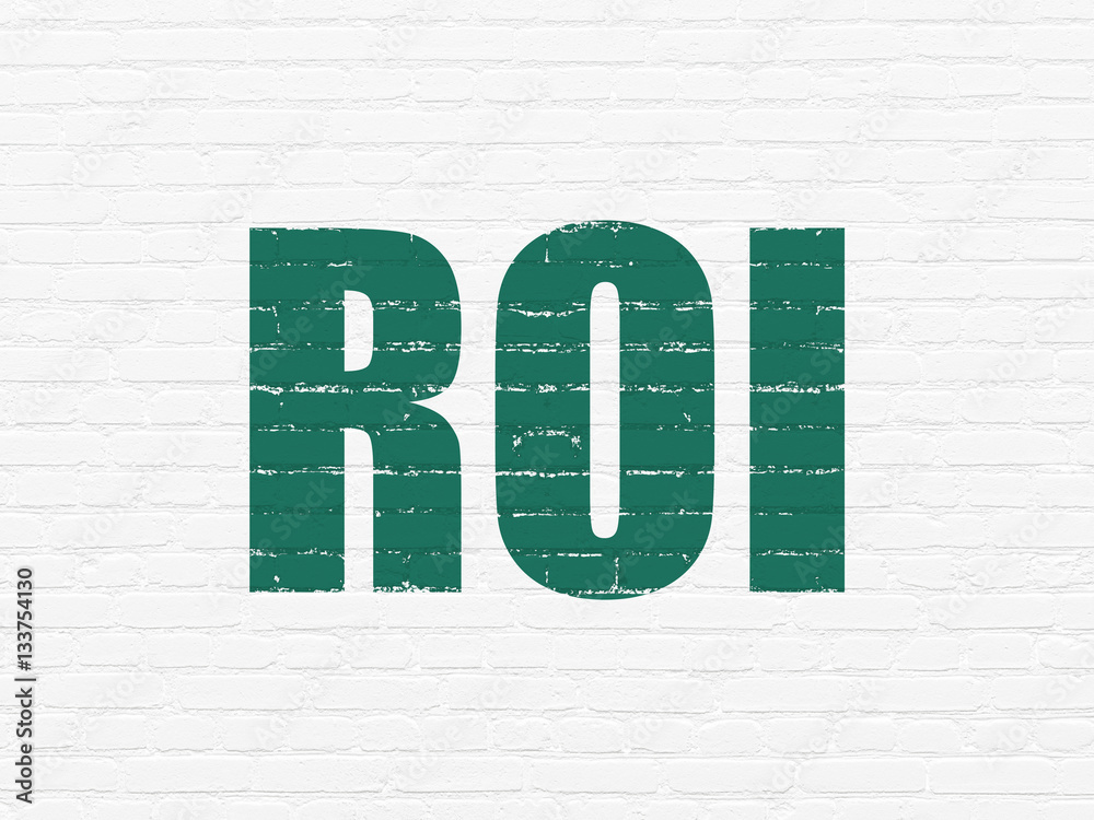 Obraz premium Finance concept: ROI on wall background