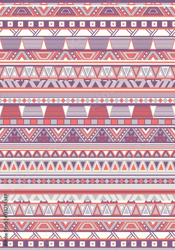 Seamless Ethnic pattern textures. Orange & Purple colors. Navajo geometric print. Rustic decorative ornament. Abstract geometric pattern. Native American pattern. Ornament for the design of clothing