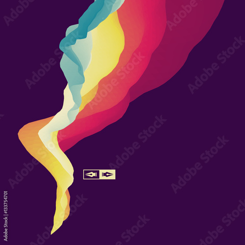 3D Wavy Background. Dynamic Effect. Abstract Vector Illustration