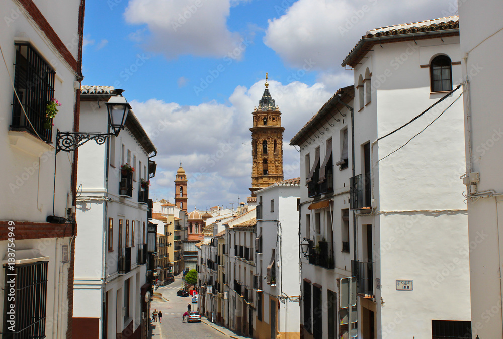 Típica calle andaluza en Antequera, Málaga