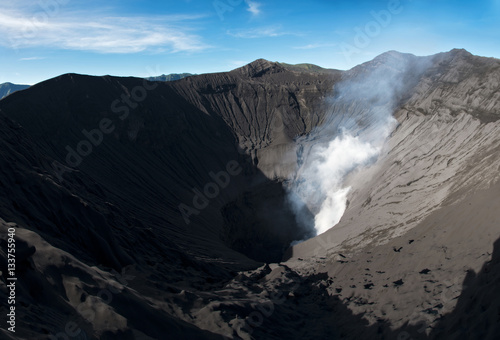 Hole of Mt. bromo crater at Bromo tengger semaru national park.