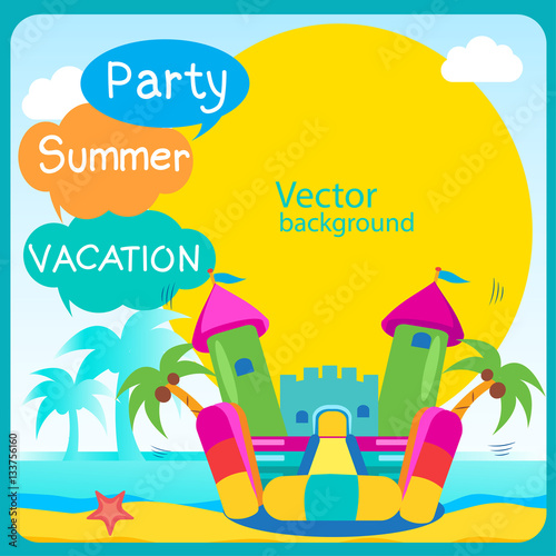 Bouncy Castle. Bouncy Castle For Sale, Bouncy Castle Commercial. Bouncy Castle For Children. Bouncy Castle For Kids. Active Holidays. Vector Concept Banner. Outdoor Game.