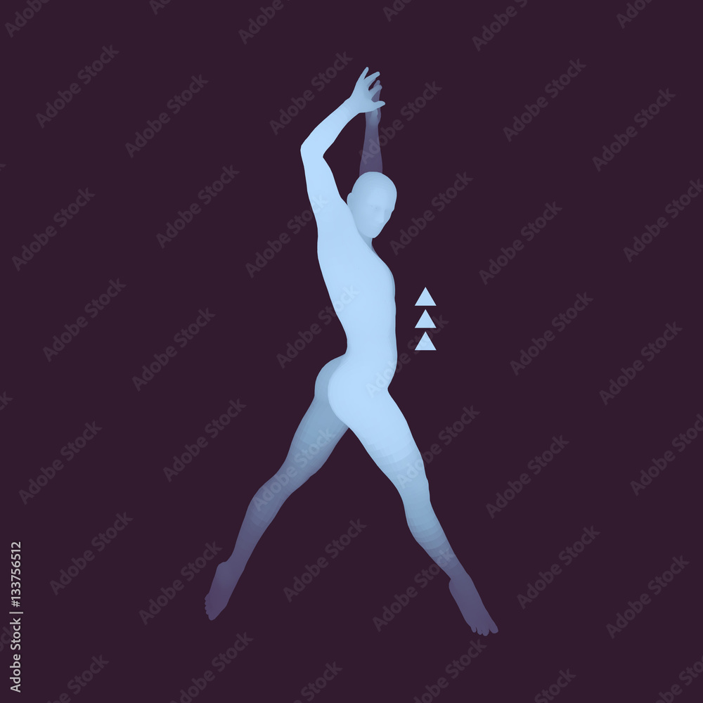 Man is Posing and Dancing. Silhouette of a Dancer. Sport Symbol. Man is Posing and Dancing. Silhouette of a Dancer. Sport Symbol.