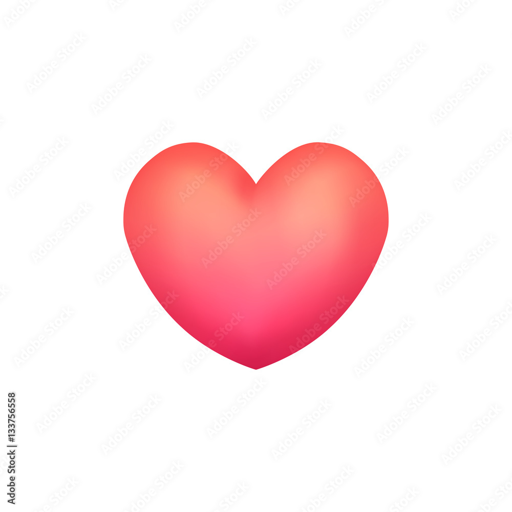 Vector heart isolated on a white background. Love symbol for Valentines day