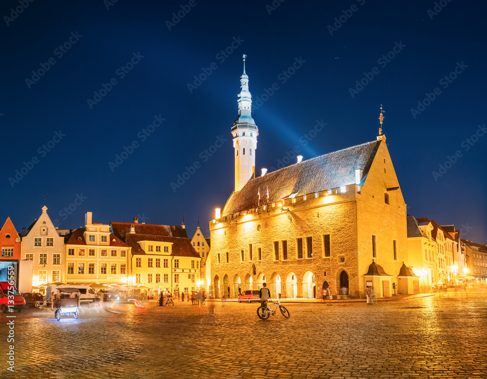Tallinn, Estonia. Town Hall Square - Raekoja Plats. Famous Landmark