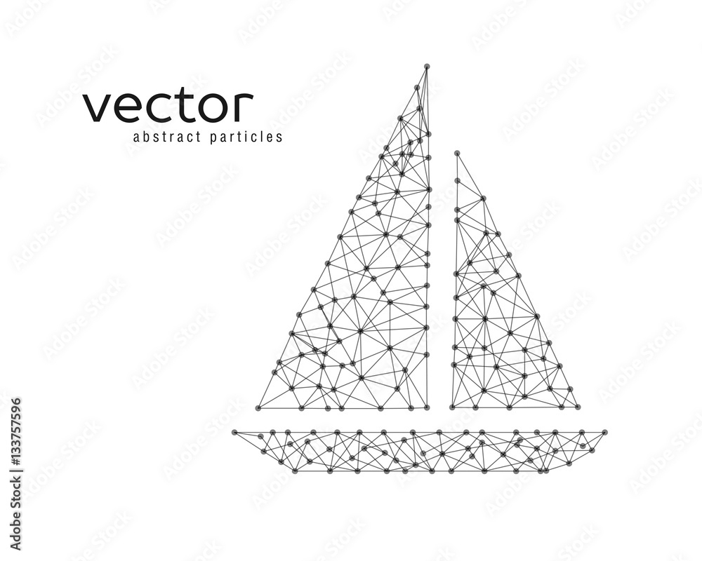 Fototapeta premium Vector illustration of fishing boat.