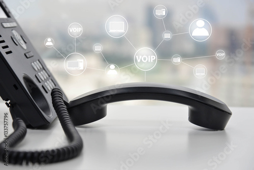 IP Phone with icon - cencept for phone connected to multi device