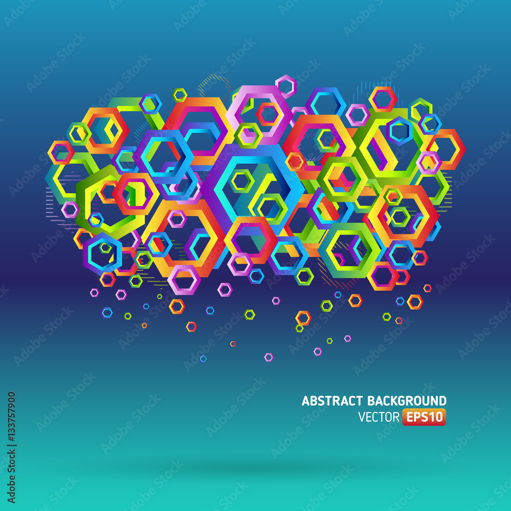 Obraz premium Abstract template background with hexagon shapes