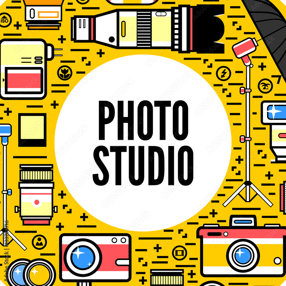 Photographer or photostudio concept design illustration. Stock