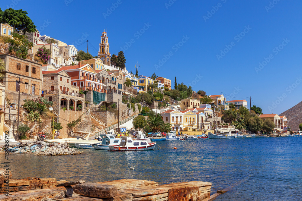 Greek island of Symi in the Dodecanese Greece Europe