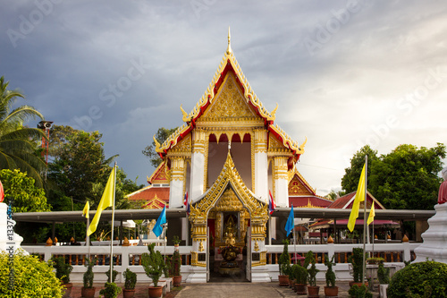 NONTHABURI,THAILAND-SEP 2: Landscape of beautiful old temple in Nonthaburi Thailand on September 2, 2016.