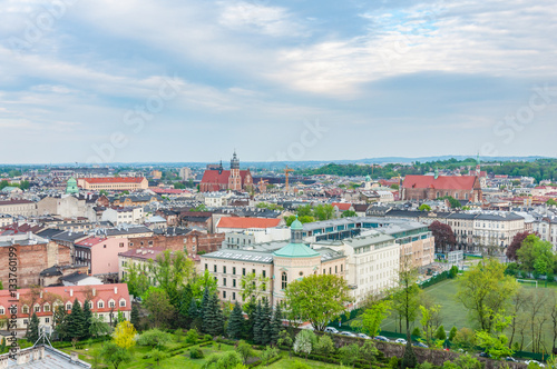 High view on Krakow city