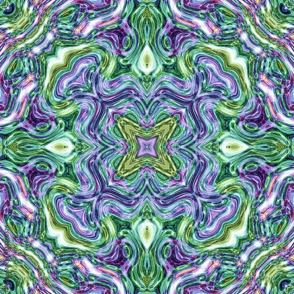 Vivid bright green and violet mysterious colored image design tile