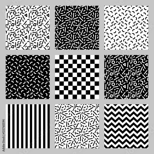 Memphis style pattern with squares
