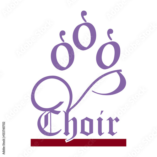 3 figures grouped together reading from a song book which is a musical notation.
