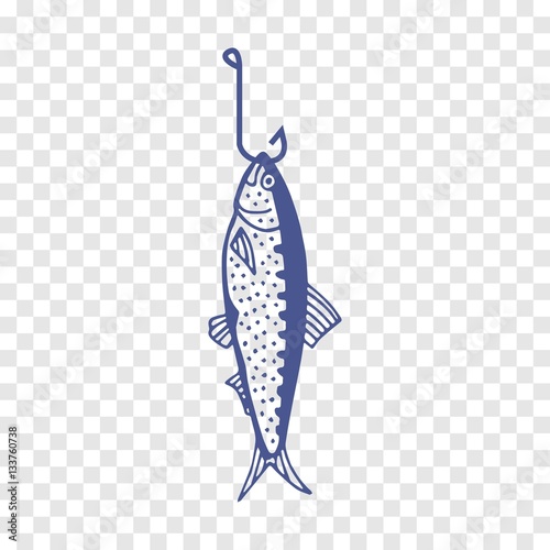 Fish herring on the hook icon vector