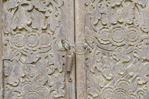 Old wooden gate. Front View