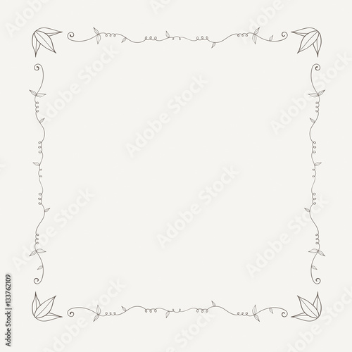 Ornament Rahmen, Linien und Winkel Design Elemente, handgezeichnete Vektor Serie