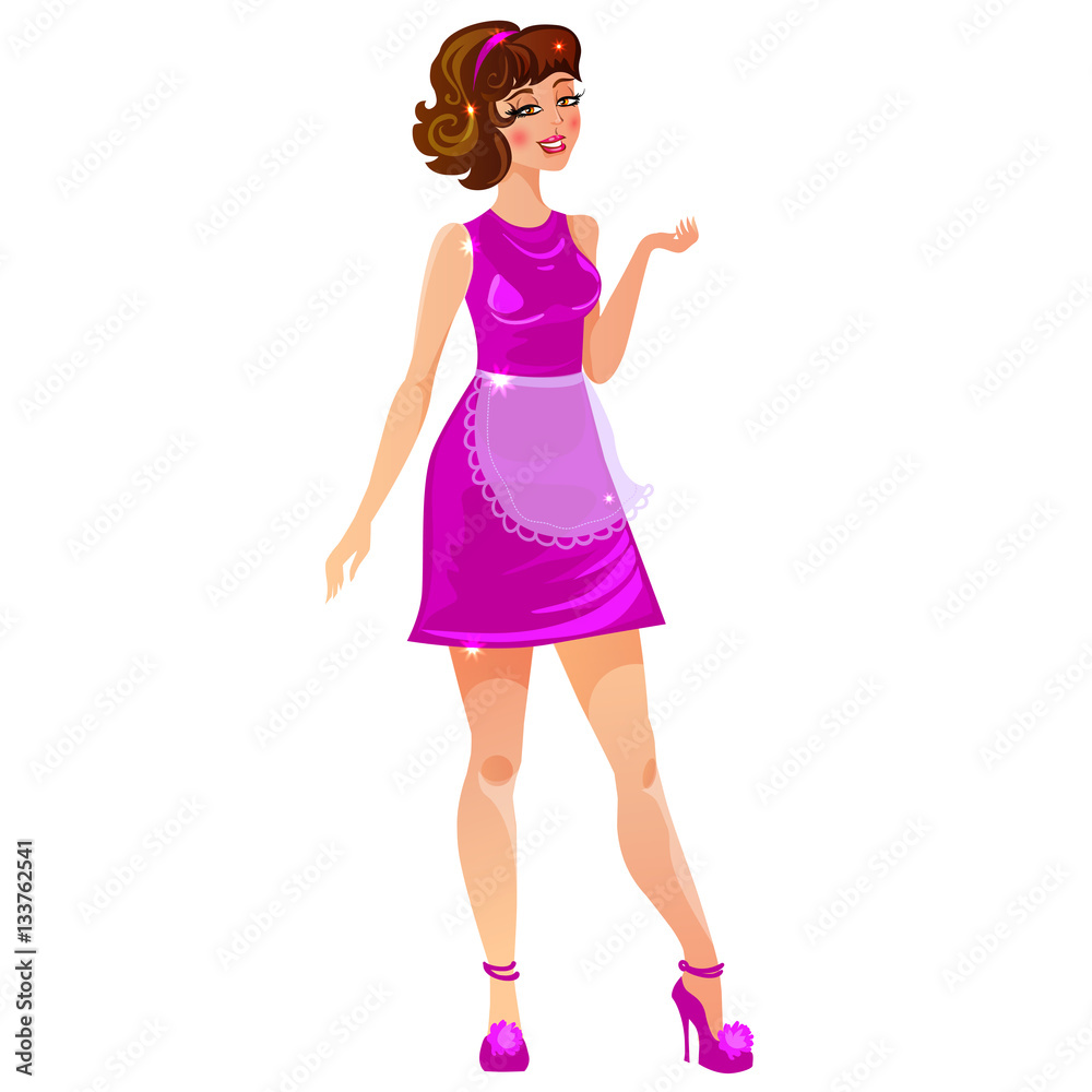 housewife character isolated on white background housewife character isolated on white background