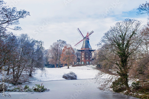 historic windmill at a parc