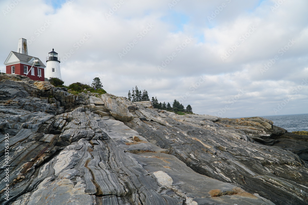 Pemaquid Point Light House with blue sky