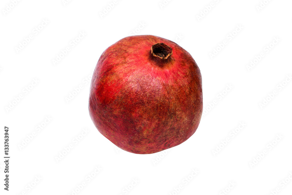 a whole pomegranate on white background a whole pomegranate on white background
