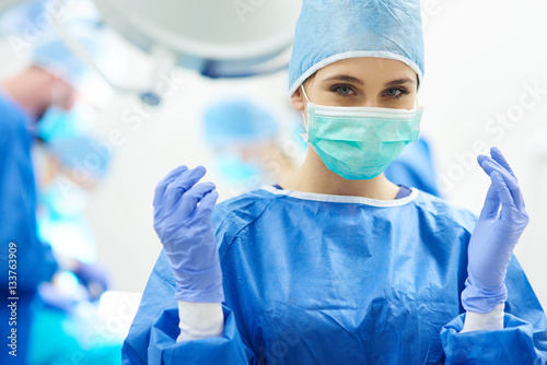 Fotografie, Obraz Female surgeon ready for an operation