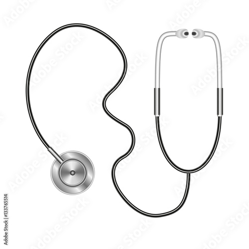 stéthoscope médecin vectoriel. niveaux de gris. 