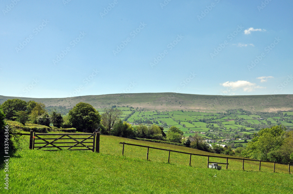 Black mountains of England in the summertime.