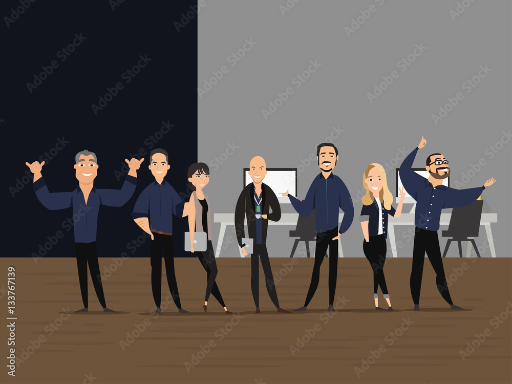 Obraz premium character office set