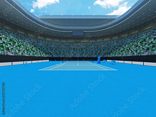 3D render of beutiful modern tennis grand slam lookalike stadium photo