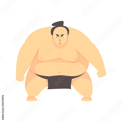 Japanese Fat Sumo Martial Arts Fighter, Fighting Sports Professional In Traditional Fighting Sportive Clothing