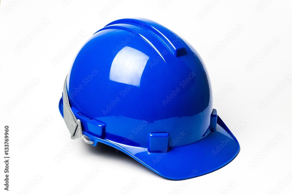 Blue safty helmet isolate on white background Blue safty helmet isolate on white background