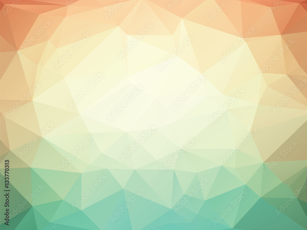 orange green geometric background with triangles