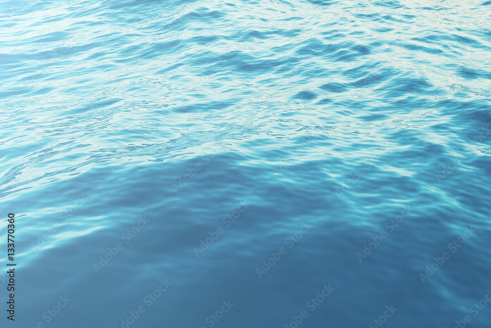 Obraz premium Sea wave close-up, low angle view with bokeh effects. 3d rendering