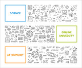 Line concept for science, online university and astronomy