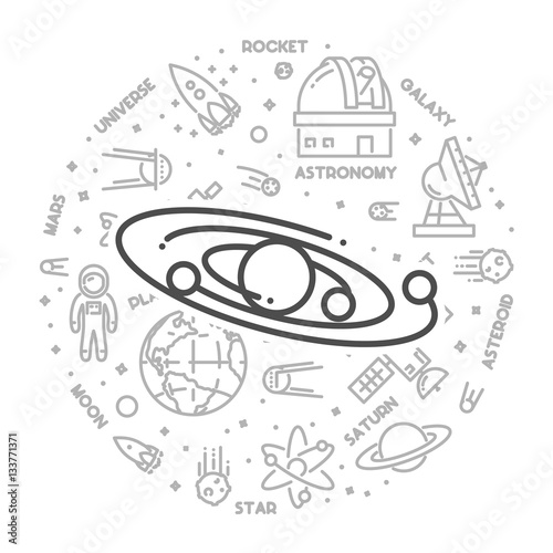 Wallpaper Mural Vector line design web concept for astronomy Torontodigital.ca