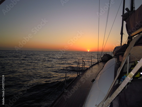 Sunset in Mediterranean sea