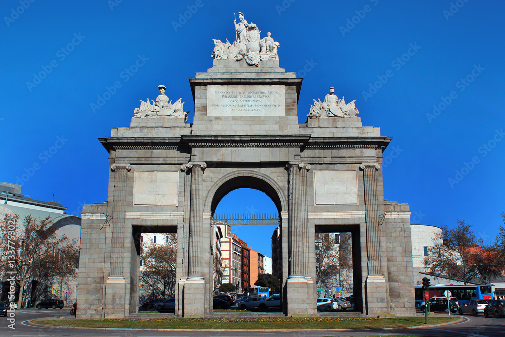 Toledos gate or Puerta de Toledo in Madrid, Spain