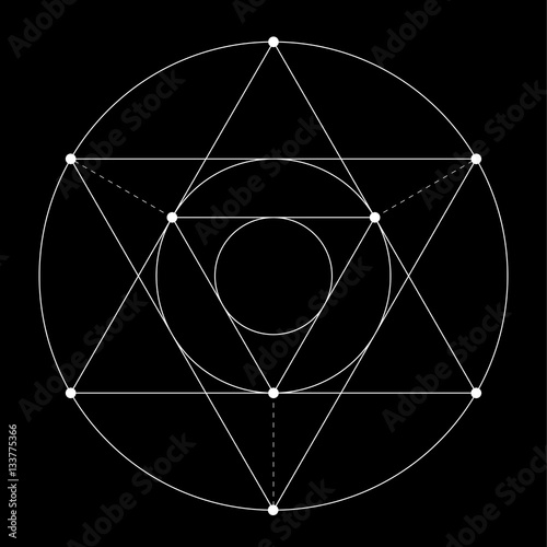 Harmonic illustration sacred geometry Plato. The ratio of the hexagon