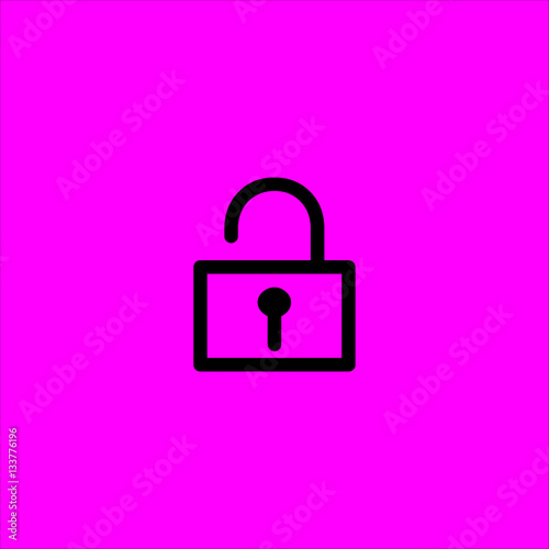 unlocked padlock icon flat disign