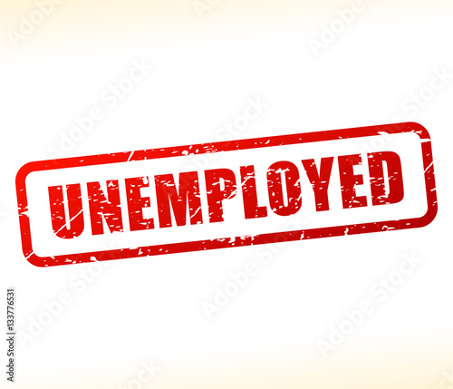 unemployed text stamp
