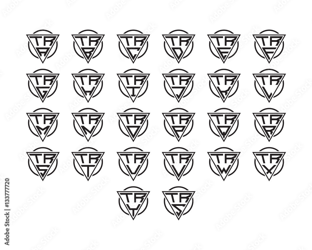 initial letter logo circle triangle set initial letter logo circle triangle set