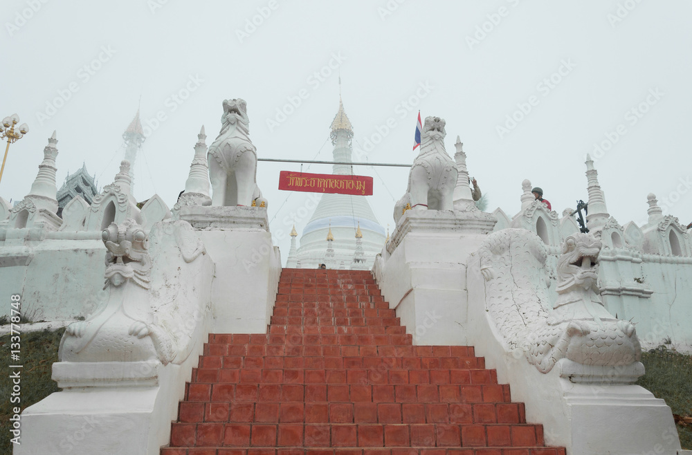 Naklejka premium Wat Phra That Doi Kong Mu temple, Mae Hong Son,Thailand