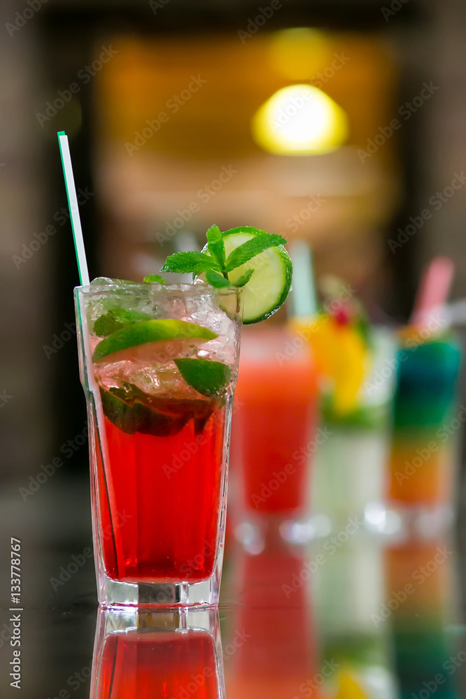 Juicy Orange and Red Tequila Sunrise with a Cherry Juicy Orange and Red Tequila Sunrise with a Cherry